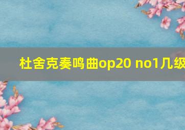 杜舍克奏鸣曲op20 no1几级